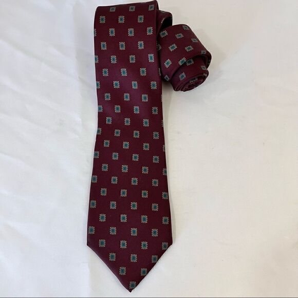 Lot of 2 Christian Dior Monsieur Silk Ties Mens Classic Necktie Yellow Red Blue - Picture 9 of 11